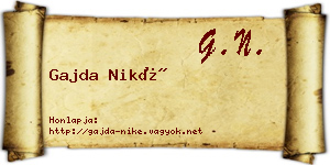 Gajda Niké névjegykártya